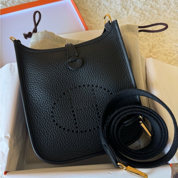 Hermes Handbags - Hermes Mini Evelyn TPM Black